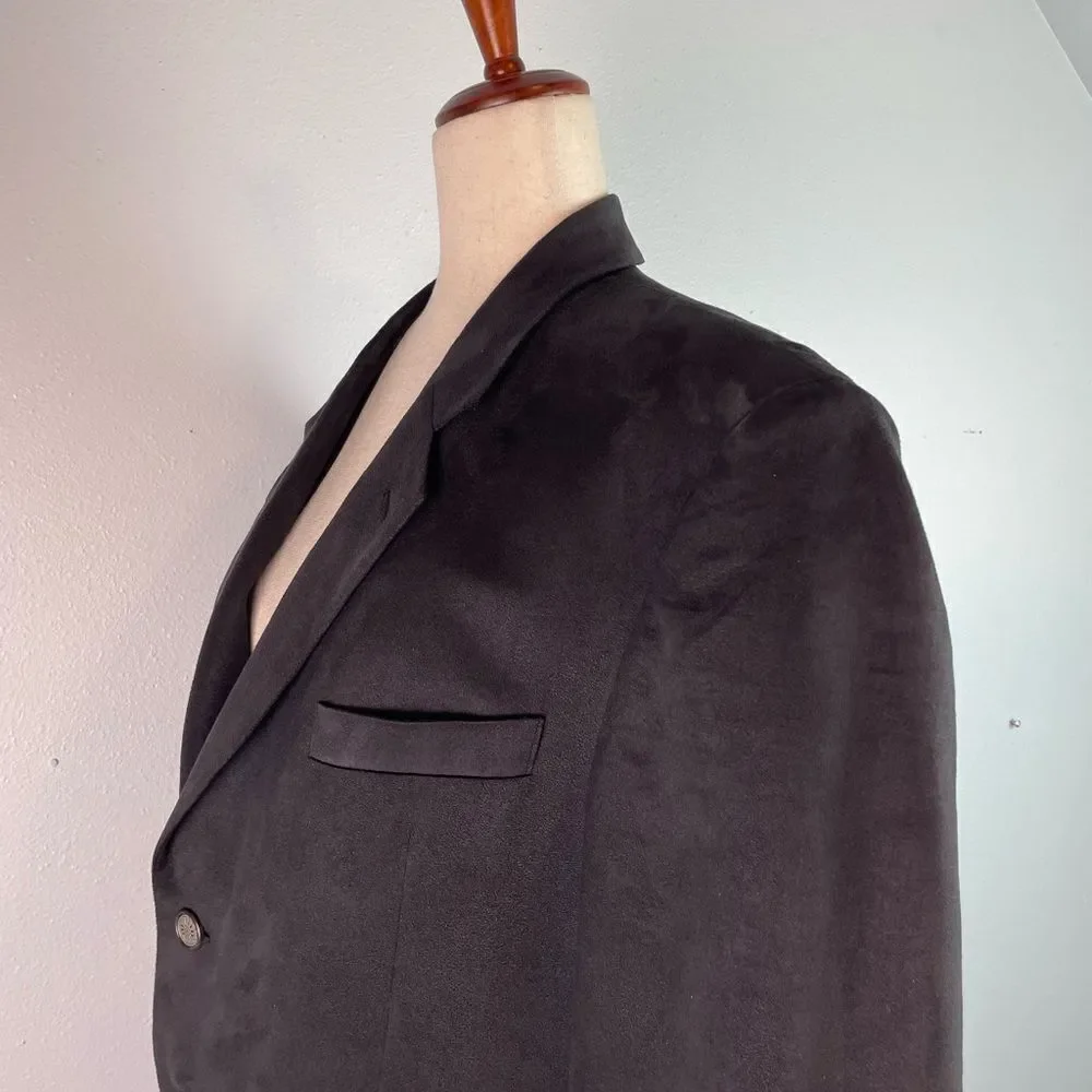 GianFranco Black Suede Sport Coat Size 42R EUC